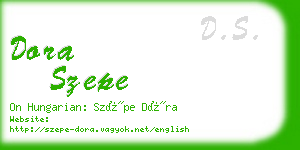 dora szepe business card